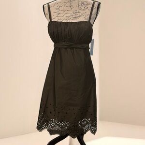 NWT Antonio Melani Olive Green Eyelet Bottom Dress Size 6 Retails $169